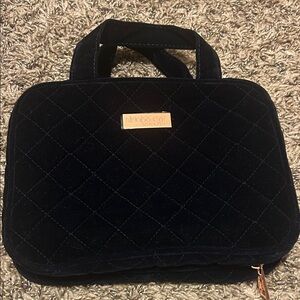 Chic Black Quilted Cosmetic Bag